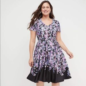 Lane Bryant Floral Scuba Fit and Flare Dress